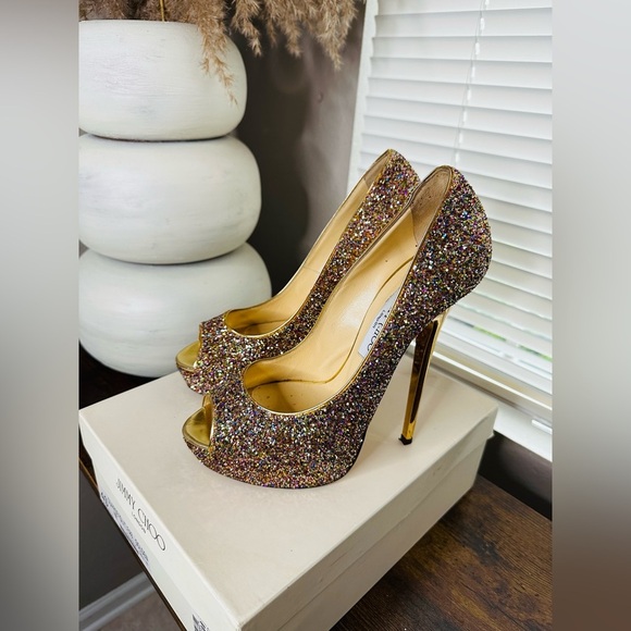 Jimmy Choo Shoes - Jimmy Choo Glitter Heels. Size 40